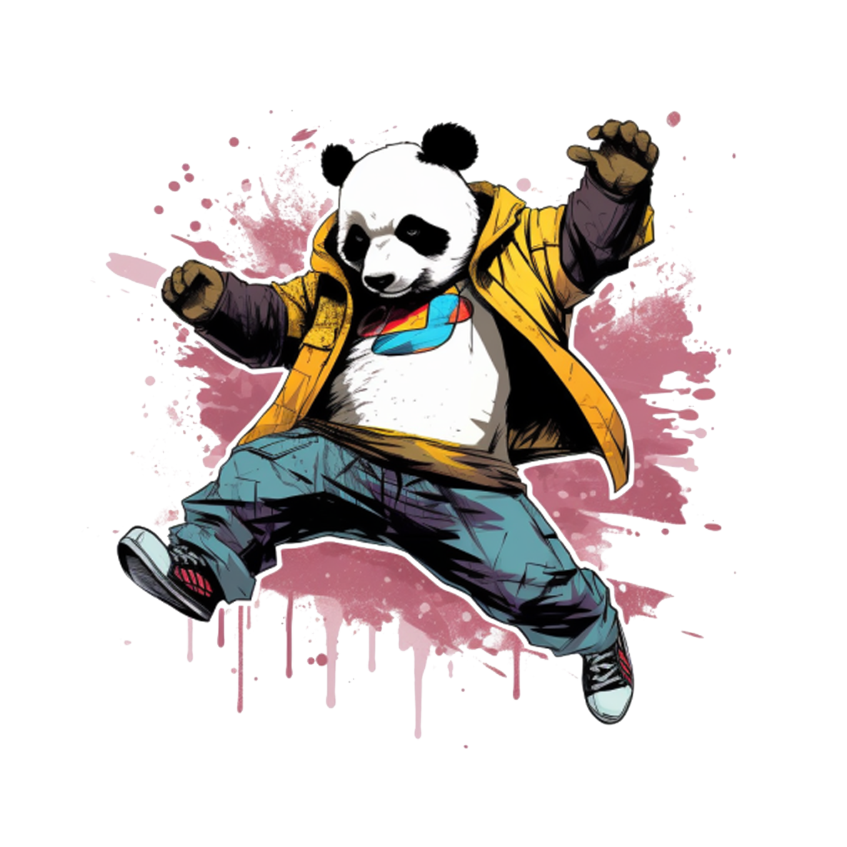 Hip-Hop Breakdance Panda Tee